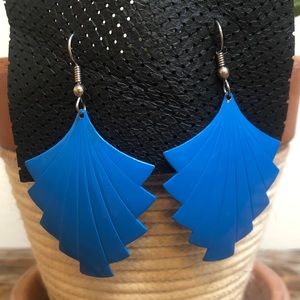 Retro Blue Abstract Earrings